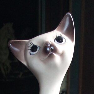 Vintage MCM Napco Siamese Cat Kitten Porcelain Ceramic Figurine